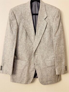 Giorgio Fellini Men’s Gray with Pink and Blue Tweed Blazer- Size 38 Reg